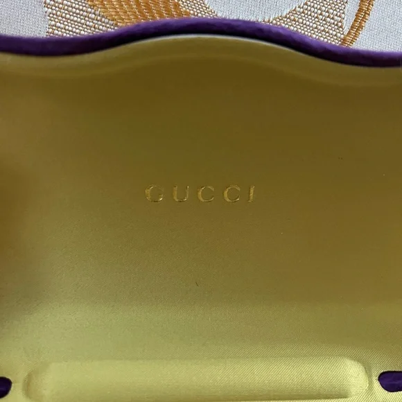 Gucci Gold and Purple Eyewear Case - Picture 2 of 5